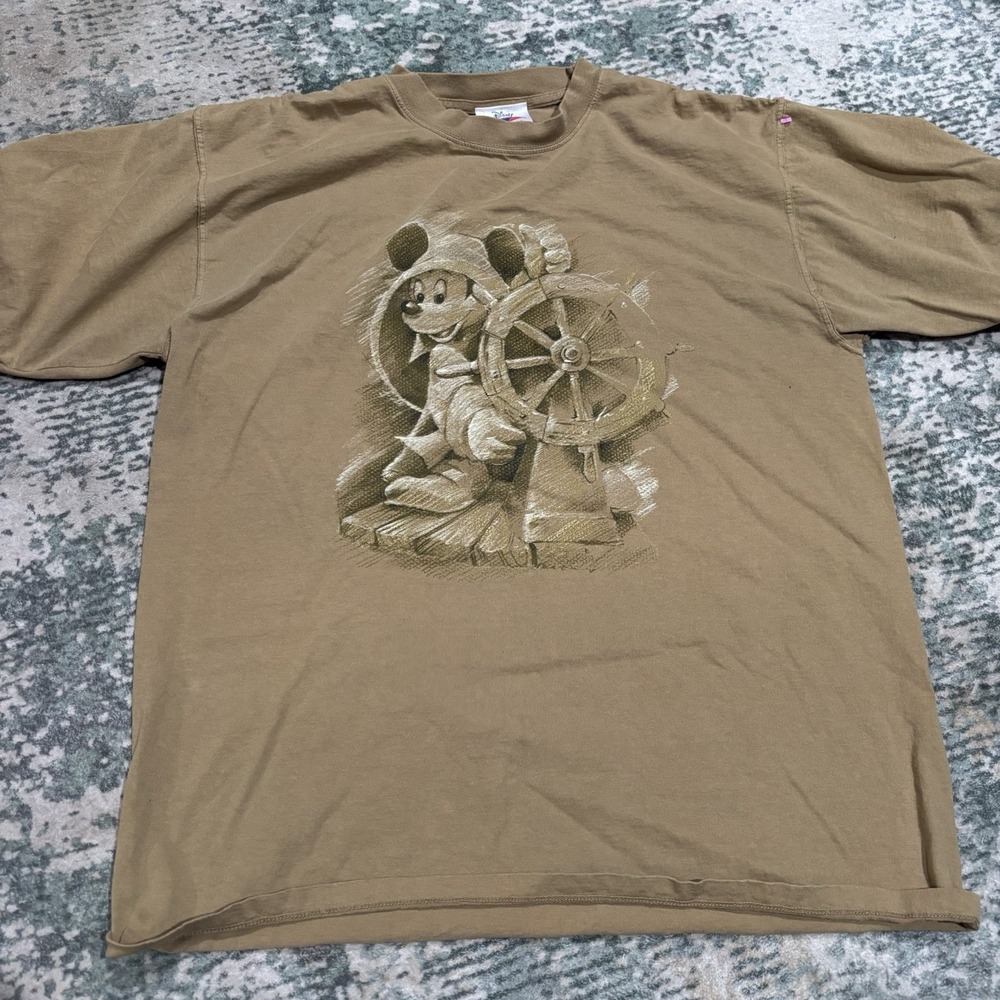 vintage 1998 Disney Cruise Line Magic Inaugural Voyages T-shirt Large *stain